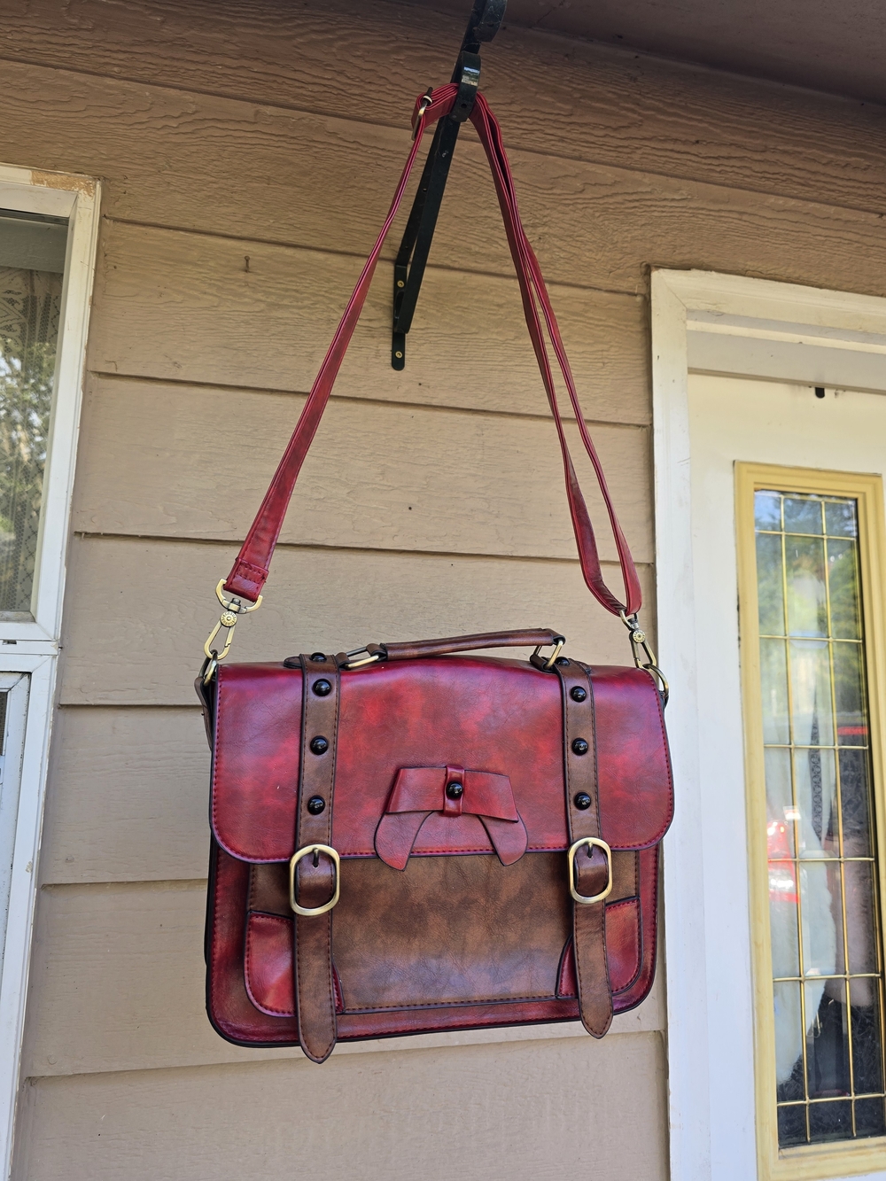 Ecosusi Vintage Style Vegan Leather Medium Messenger/Crossbody Bag - Picture 2 of 6